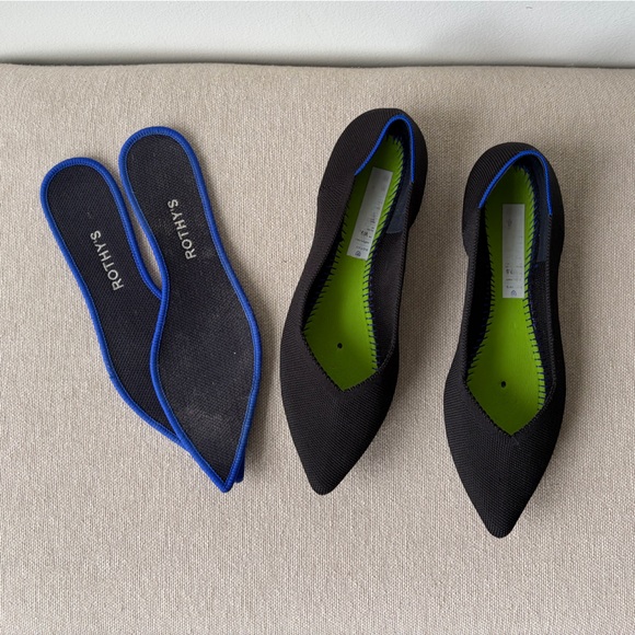 ROTHY'S The Point Ballet Flats Slip-On Lightweight Black Size 9 - Picture 3 of 8